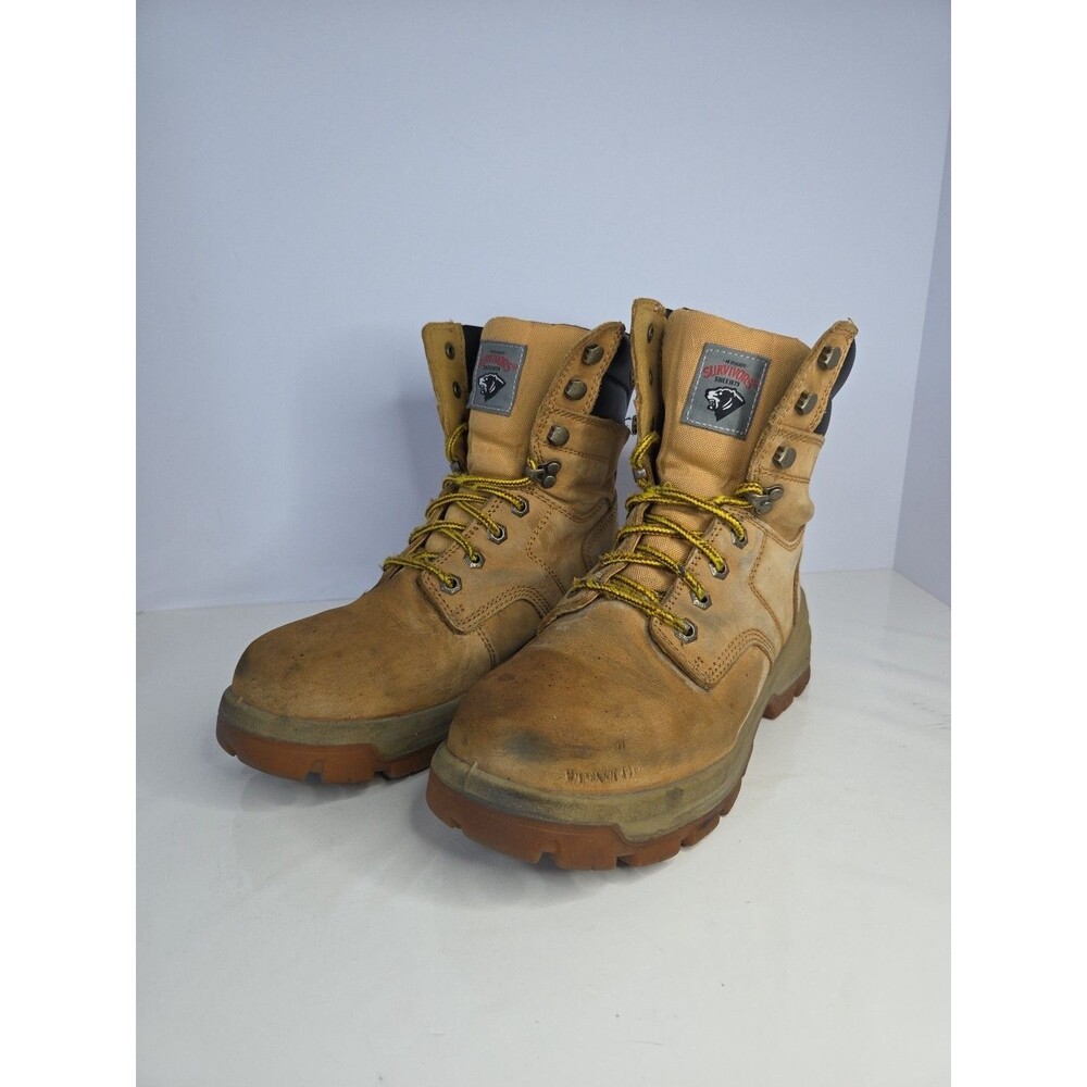 Herman Survivors Mens 6W Work Boots Steel Toe Tan Leather Slip Resistant Soles